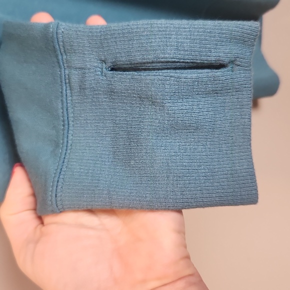 Athleta Sunrise V-Neck Modal Blend‎ Teal Sweatshirt Size Large - Picture 7 of 9